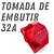 Tomada de Embutir Industrial 3P+T 32A 380-440V 6H IP44 Vermelho - JNG - Imagem 2