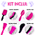 Kit com 5 Escovas: Raquete Fashion + Escova Mágica + Escova Polvo + Escova Massageadora de Silicone e Touca de Cetim - Imagem 2
