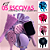 Kit com 5 Escovas: Raquete Fashion + Escova Mágica + Escova Polvo + Escova Massageadora de Silicone e Touca de Cetim - Imagem 1