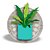 Mini Quadro 3D - Vaso de planta Asplênio - Imagem 1
