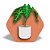 Mini Quadro 3D - Vaso de planta Alocasia - Imagem 1