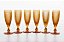 Jogo 06 taças champanhe Bico de Jaca ambar – 120 ml - Imagem 1