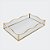 Bandeja Decorativa Retangular Metal Ocean Dourada com Espelho - Imagem 3