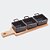 Conjunto Bandeja de Bambu com 3 Petisqueiras Quadradas Pretas 28,5x10 cm - Imagem 1