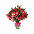Beleza de Astromélias e Rosas no Vaso de Vidro - Imagem 1