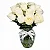 Vaso Com  12 Rosas Brancas - Imagem 1