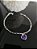 Pulseira com pingente coração roxo 18cm - Imagem 3