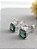Brinco cristal e verde zircônia 5A prata 925 e ródio - Imagem 3