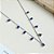 Gargantilha chocker gotas de zircônia 5A azul prata 925 e ródio - Imagem 1