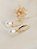 Brinco argola 12mm cravejado com pingente pérola prata 925 banhado a ouro amarelo 18k - Imagem 2