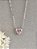 Colar de coração zircônia rosa prata 925 e ródio - Imagem 1