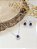 Conjunto colar e brincos gota cravejada azul prata 925 com banho de ródio - Imagem 3