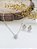 Conjunto colar e brincos coração cravejado cristal prata 925 com banho de ródio - Imagem 3