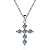 Colar com pingente crucifixo Moissanite 3mm/0.10ct prata 925 com ródio - Imagem 3