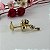 Brinco Semijoia Hipoalergênico Ear Cuff Coracoes de Zirconia Happy Lyfe Pq. Dourado com Cristal - Imagem 4