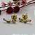 Brinco Semijoia Hipoalergênico Ear Cuff Coracoes de Zirconia Happy Lyfe Pq. Dourado com Cristal - Imagem 1