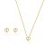 Conjunto Happy Lyfe Ponto de Luz Coração Cristal Zircônia Banhado a Ouro - Imagem 2
