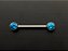 P0662 MAMILO TITANIO PUSH PIN ZIRCONIA SOLITARIA  AZUL 14MM - Imagem 1