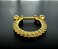 P0500 MICROBELL RETO RODIO DOURADO ARGOLA CONCH CRAVEJADA DUAS FILEIRAS 8MM - Imagem 1