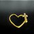 P0470 ARGOLA RODIO DOURADO TORÇAO CORAÇAO DAITH CRUZ CRAVEJADA 8MM - Imagem 1