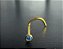 P0464 NOSTRIL AÇO PVD GOLD AZUL PEDRA 2 MM 0.8 7 MM - Imagem 1