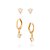 Kit brinco triangulos banhado a ouro 18k com zircônias - tam.único 5272840006 - Imagem 1