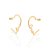 Brinco meia argola love banhado a ouro 18k - tam.único 5270570000 - Imagem 2