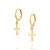 Brinco argola cruz banhado a ouro 18k - tam.único 5270440000 - Imagem 1