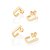 Kit brinco retangular banhado a ouro 18k - tam.único 5272410000 - Imagem 2