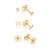 Kit brinco borboleta, flor e solitário banhado a ouro 18k com zircônias - tam.único 5272290006 - Imagem 2