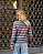 Blusa Listrada Fernanda - Cinza com Rosa - Imagem 3
