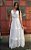 Vestido boho fluido longo brano com dourado - Imagem 1