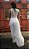 Vestido boho fluido longo brano com dourado - Imagem 3