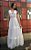 Vestido boho fluido longo brano com dourado - Imagem 2