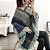 Poncho étnico fechado casaco lã boho hippie chic - Imagem 1