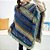 Poncho pala lã boho chic fechado - Imagem 1