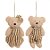 Casal Urso Roupa Lista Marrom (Patchwork Color)  - 3  Jogos com 2 Peças - Imagem 2