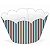 Forma para Cupcake NC Azul e Marrom Listrado - 12 Un - Imagem 1