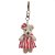 Chaveiro Ursa Listras Branco e Vermelho (Patchwork Vermelho) - 6 Un - Imagem 2