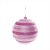 Bola de Natal com Listras e Glitter Rosa Claro 10cm (Bolas) - 4 Peças - Imagem 1