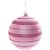 Bola de Natal com Listras e Glitter Rosa Claro 10cm (Bolas) - 4 Peças - Imagem 2