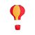 Balão Amarelo Vermelho Médio 25x25 - Imagem 1