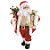 Boneco de Papai Noel com Roupa de Paetê Segurando Urso Vermelho e Ouro de 50cm - Imagem 2