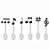 Colher para Sobremesa com Aplique Notas Musicais - 06 Un - Imagem 1