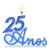 Vela Alchester Strass Azul - 25 Anos - Imagem 1