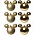Natal Disney - Bola Lisa e Glitter Ouro 6cm - 6 Un - Imagem 1
