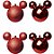 Natal Disney - Bola Lisa e Glitter Vermelho 8cm - 4 Un - Imagem 1