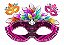 Kit Máscara de Carnaval ROSA para Decoração de Salão - 03 Un - Imagem 1
