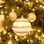 Natal Disney - Bola Michey e Listras Ouro e Branco 10cm - 2 Peças - Imagem 3