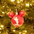 Natal Disney - Bola Mickey e Listras Verde / Branco 6cm - 6 Un - Imagem 4